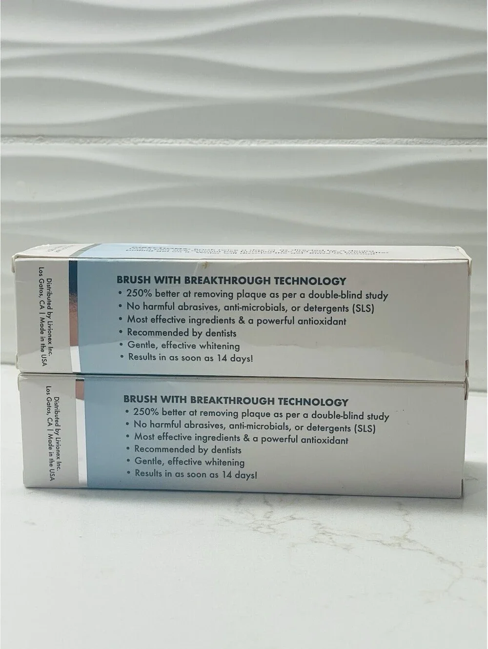 LIVFRESH Gel Toothpaste Whitening - Mild Peppermint Non-Foaming 1.75oz -Set of 2